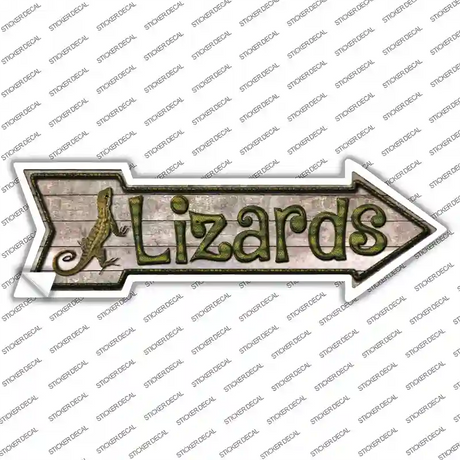 Lizards Novelty Arrow Sticker Decal Small