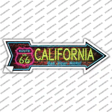 California Neon Novelty Arrow Sticker Decal Small