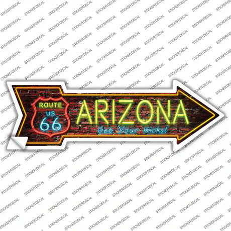 Arizona Neon Novelty Arrow Sticker Decal Small