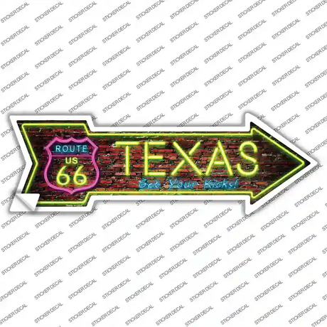 Texas Neon Novelty Arrow Sticker Decal Small