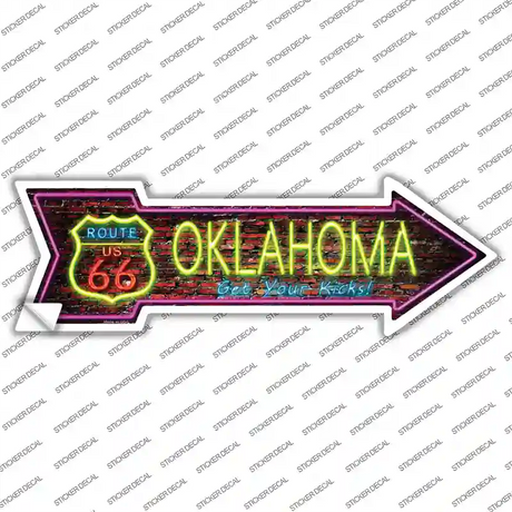 Oklahoma Neon Novelty Arrow Sticker Decal Small