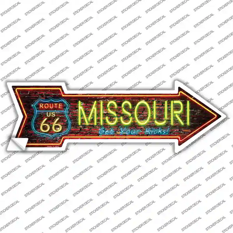 Missouri Neon Novelty Arrow Sticker Decal Small