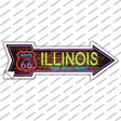 Illinois Neon Novelty Arrow Sticker Decal Small