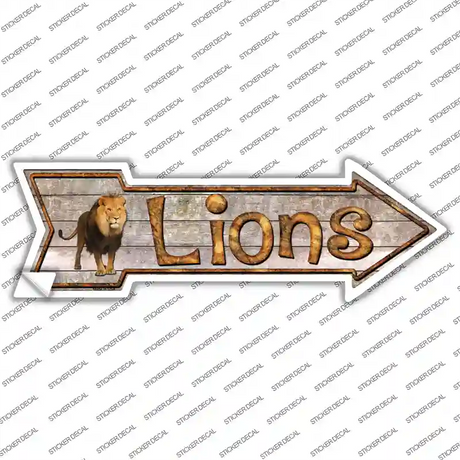 Lions Novelty Arrow Sticker Decal Small