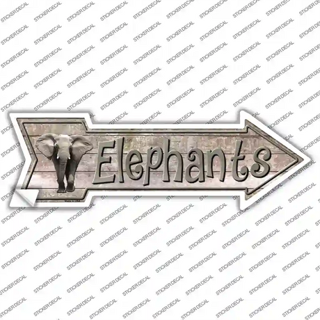 Elephants Novelty Arrow Sticker Decal Small