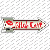 Bitch Cave Novelty Arrow Sticker Decal Small