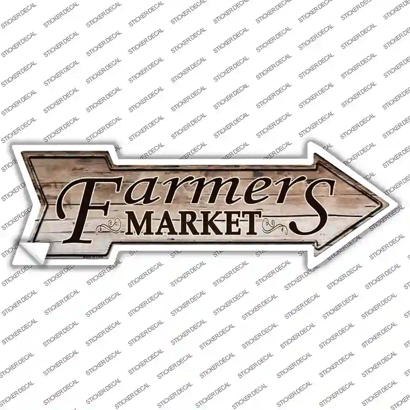 Farmers Market Novelty Arrow Sticker Decal Small