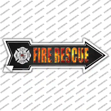 Fire Rescue Novelty Arrow Sticker Decal Small