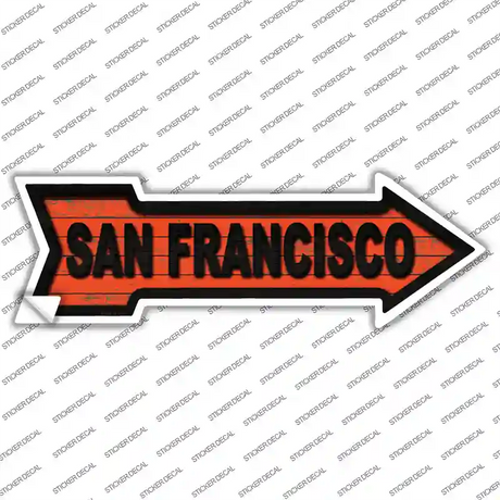 San Francisco Colors Novelty Arrow Sticker Decal Small