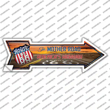 Route 66 With Sunset Novelty Arrow Sticker Decal
