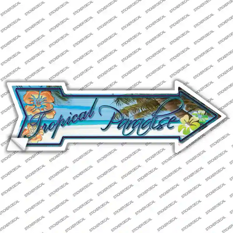 Tropical Paradise Novelty Arrow Sticker Decal Small