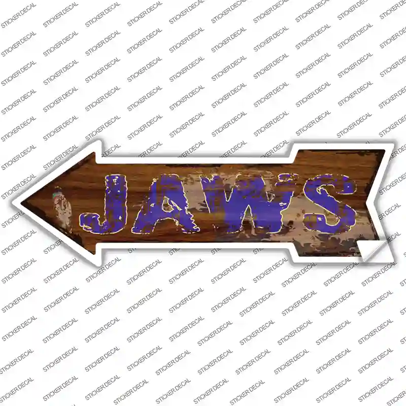 Jaws Hawaiian Novelty Arrow Sticker Decal