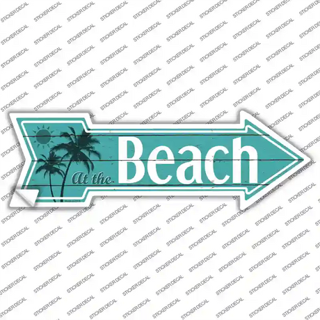 At The Beach Novelty Arrow Sticker Decal Small