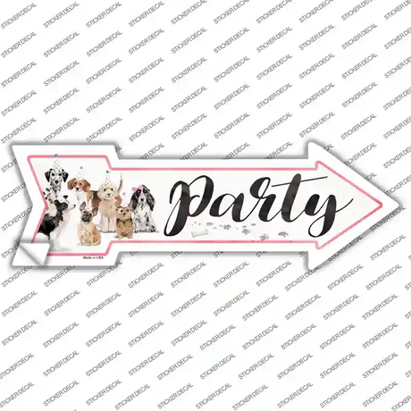 Dog Party Novelty Arrow Sticker Decal Small