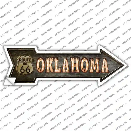 Oklahoma Route 66 Bulb Letters Novelty Arrow Sticker Decal Small