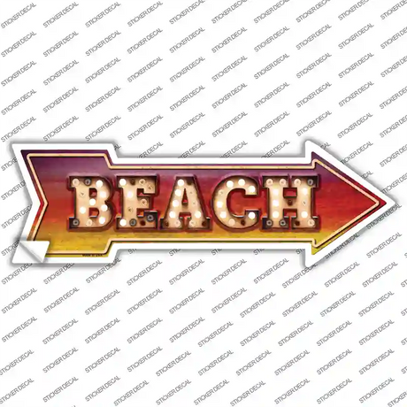 Beach Bulb Letters Novelty Arrow Sticker Decal Small