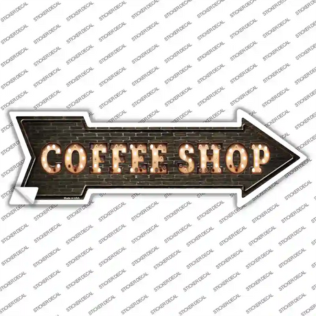 Coffee Shop Bulb Letters Novelty Arrow Sticker Decal Small