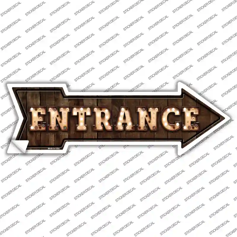 Entrance Bulb Letters Novelty Arrow Sticker Decal