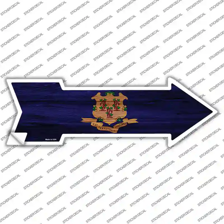 Connecticut State Flag Novelty Arrow Sticker Decal Small