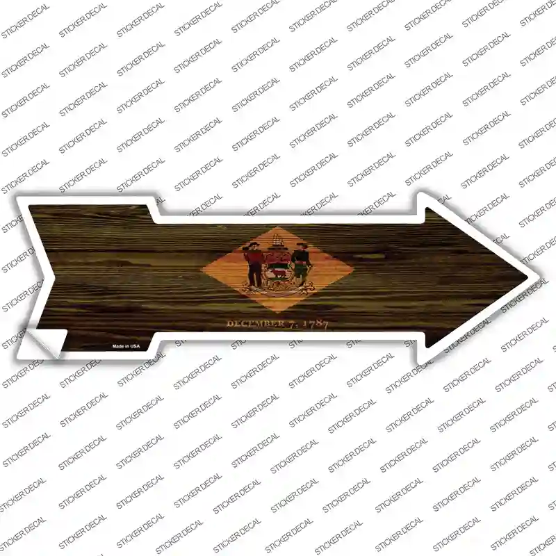 Delaware State Flag Novelty Arrow Sticker Decal