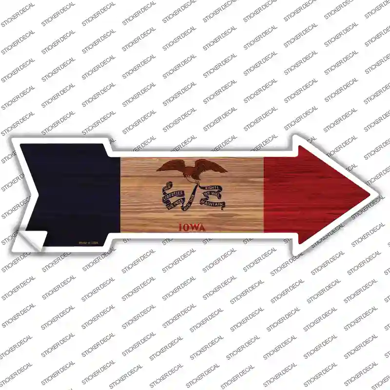 Iowa State Flag Novelty Arrow Sticker Decal Small