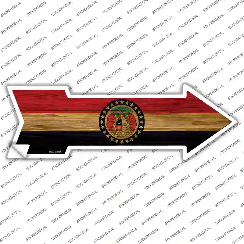 Missouri State Flag Novelty Arrow Sticker Decal
