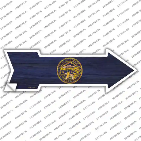 Nebraska State Flag Novelty Arrow Sticker Decal Small