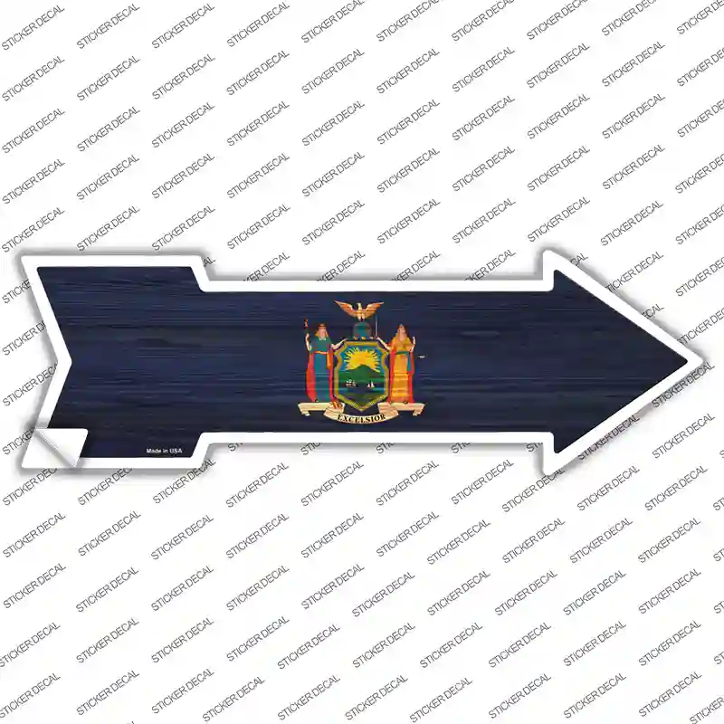 New York State Flag Novelty Arrow Sticker Decal Small