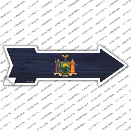 New York State Flag Novelty Arrow Sticker Decal Small