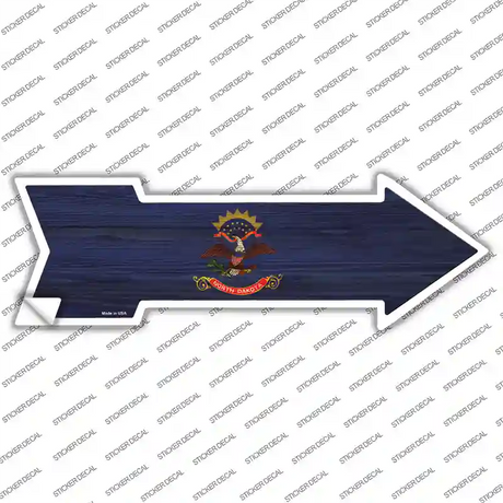 North Dakota State Flag Novelty Arrow Sticker Decal Small