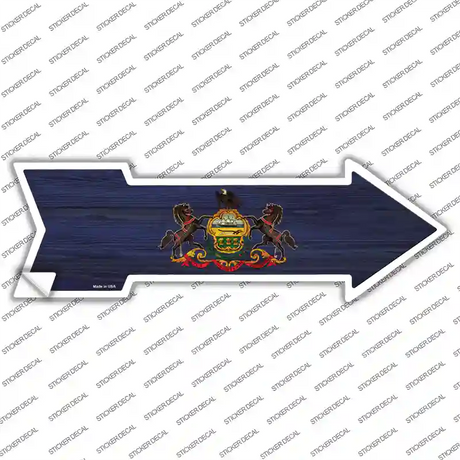 Pennsylvania State Flag Novelty Arrow Sticker Decal Small