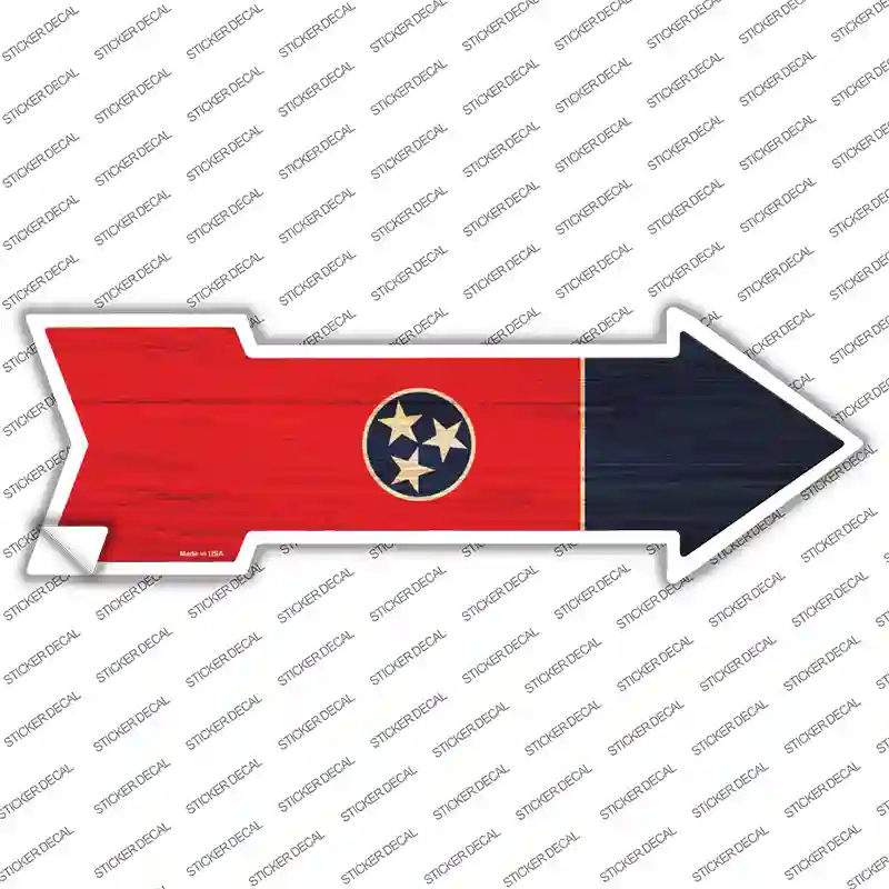 Tennessee State Flag Novelty Arrow Sticker Decal