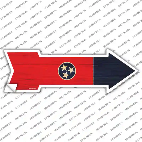 Tennessee State Flag Novelty Arrow Sticker Decal Small