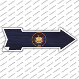 Utah State Flag Novelty Arrow Sticker Decal Small