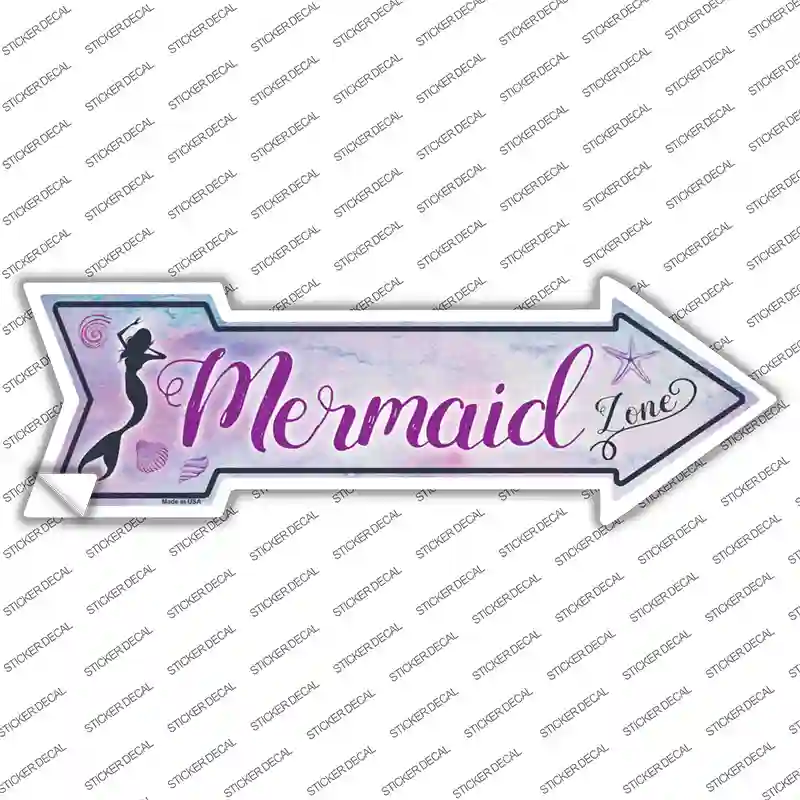 Mermaid Zone Novelty Arrow Sticker Decal