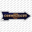 Connecticut Bulb Lettering Novelty Arrow Sticker Decal Small