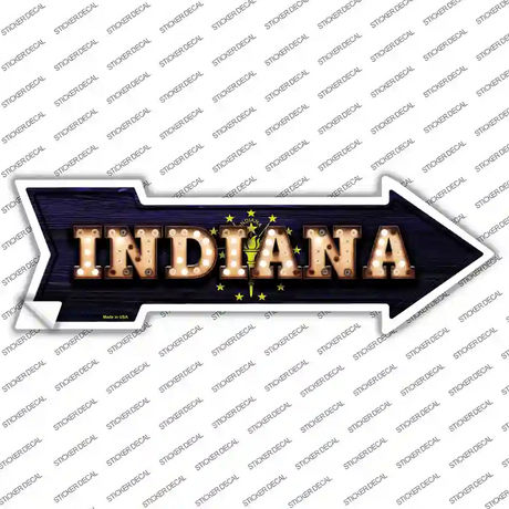 Indiana Bulb Lettering Novelty Arrow Sticker Decal Small