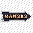 Kansas Bulb Lettering Novelty Arrow Sticker Decal Small