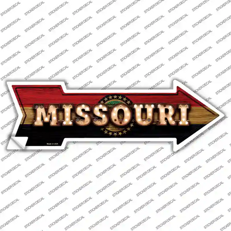 Missouri Bulb Lettering Novelty Arrow Sticker Decal Small