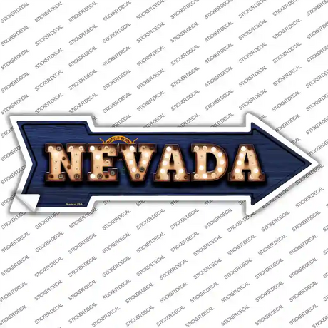 Nevada Bulb Lettering Novelty Arrow Sticker Decal Small