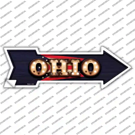 Ohio Bulb Lettering Novelty Arrow Sticker Decal Small