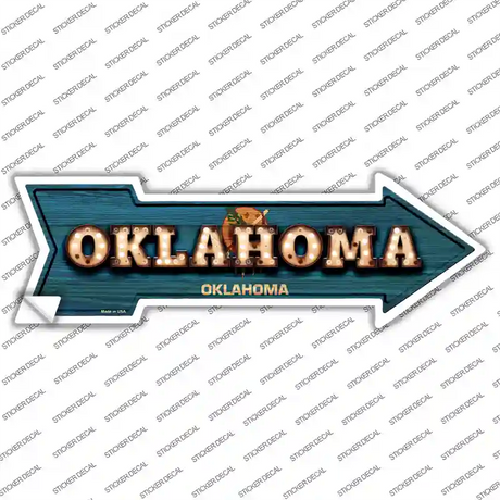 Oklahoma Bulb Lettering Novelty Arrow Sticker Decal Small