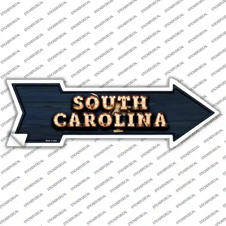 South Carolina Bulb Lettering Novelty Arrow Sticker Decal Small