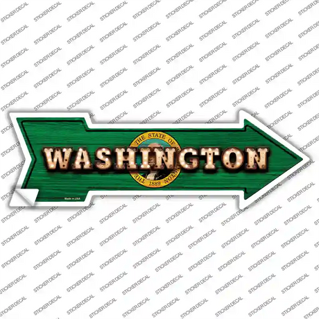 Washington Bulb Lettering Novelty Arrow Sticker Decal Small