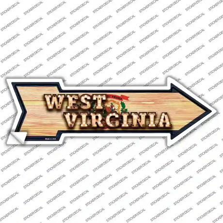 West Virginia Bulb Lettering Novelty Arrow Sticker Decal Small