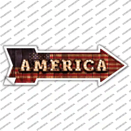 America Bulb Lettering Novelty Arrow Sticker Decal
