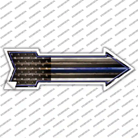 American Flag Thin Blue Line Novelty Arrow Sticker Decal Small