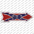 Confederate Flag Corrugated Novelty Arrow Sticker Decal Small