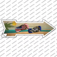 US and Connecticut Flag Flip Flop Novelty Arrow Sticker Decal Small