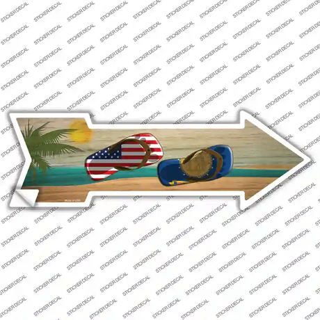 US and Georgia Flag Flip Flop Novelty Arrow Sticker Decal Small